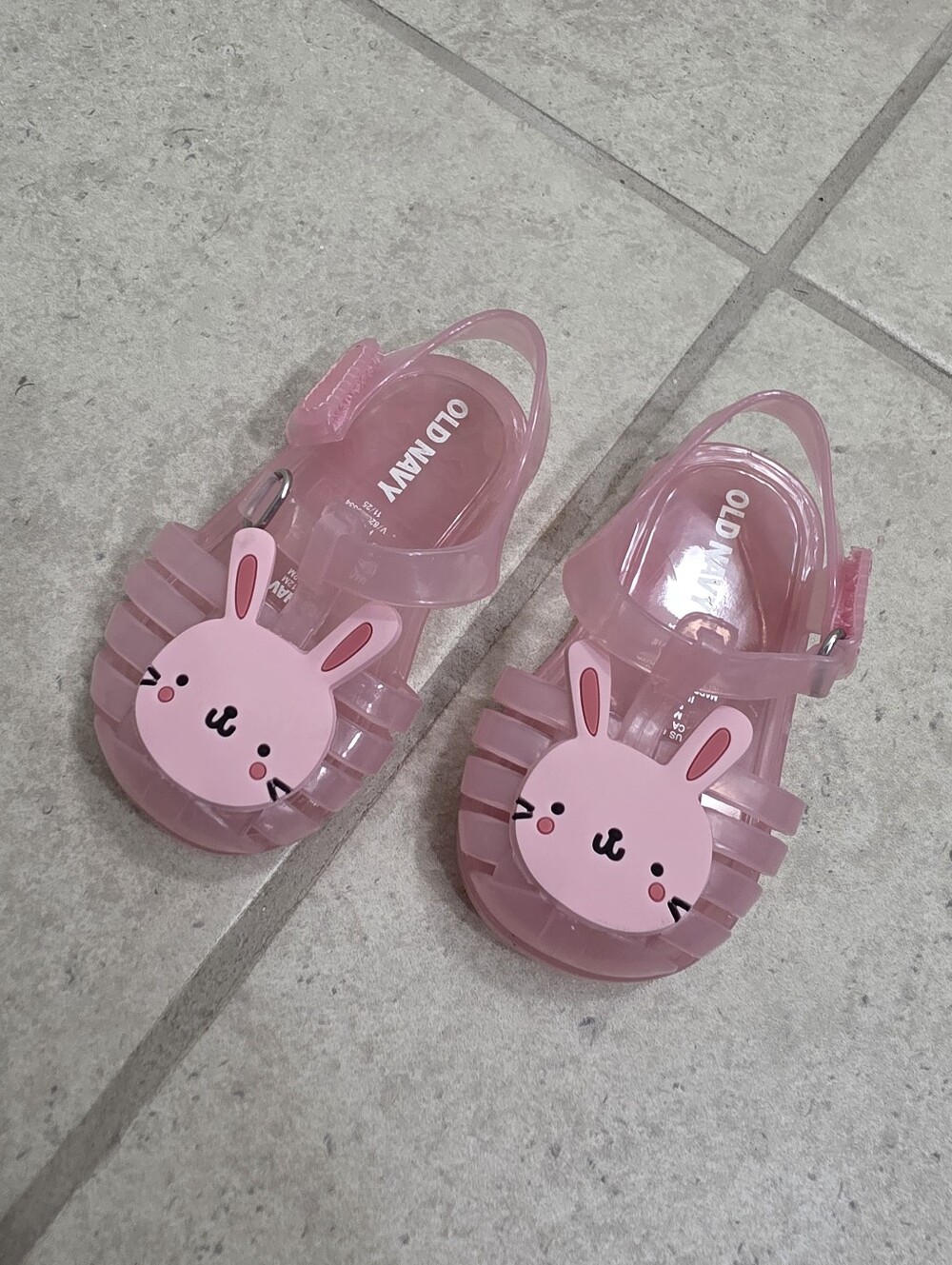 Old Navy Kids' Pink Jelly Sandals with Bunny Accent